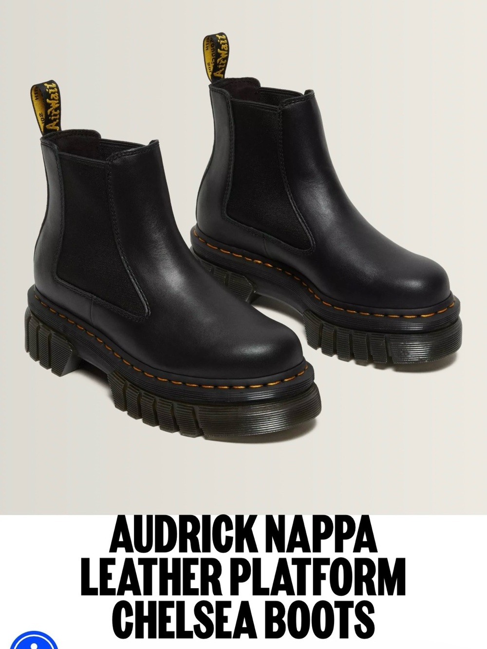 Dr. Martens Audrick Chelsea Black Nappa Lux